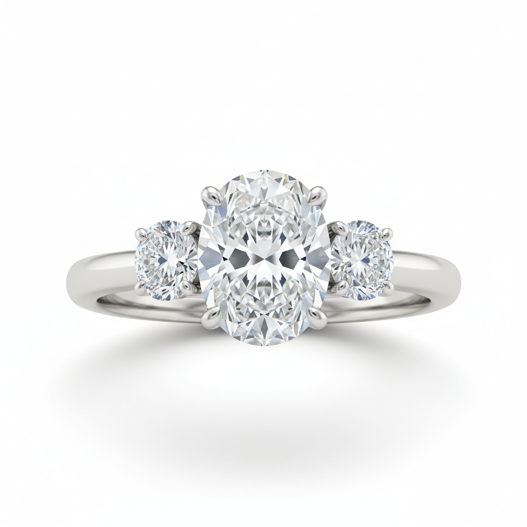 The Vivienne — 1.80ct Oval Three-Stone